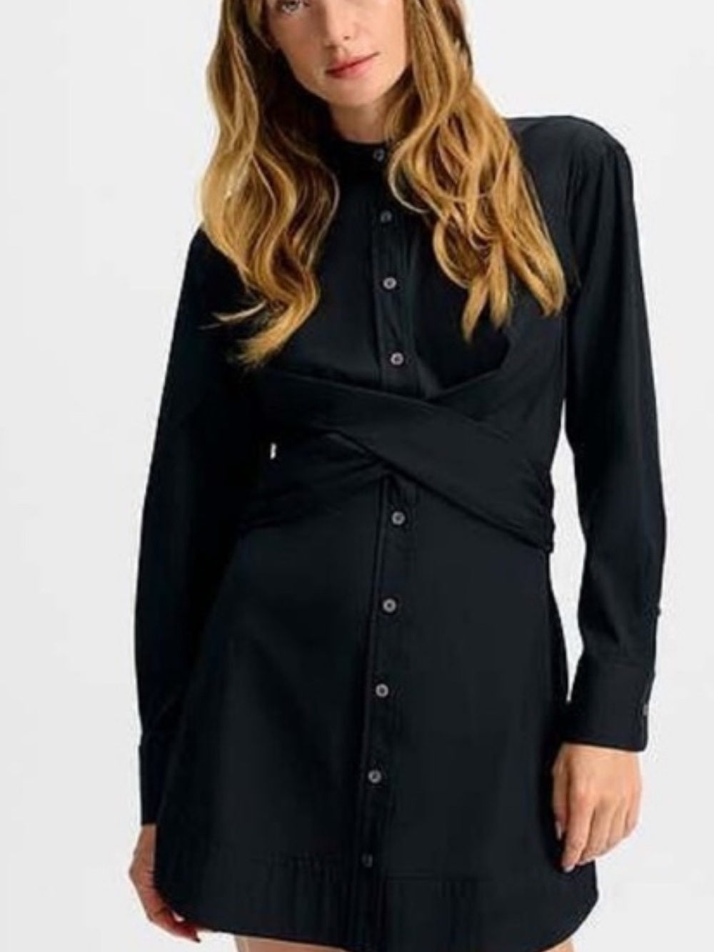 NWOTVeronica Beard  Ellers Black shirt dress Wrap Mini Shirt Dress 8